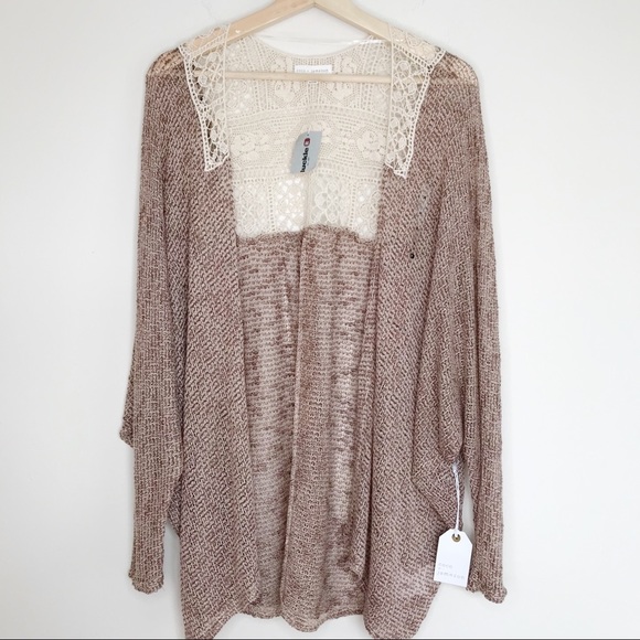 Buckle Tops - Buckle Coco + James Knit Cardigan w/Lace Detail